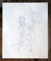 Portrait of a one-armed waiter pausing for a customer to finish his order while holding an exotic di